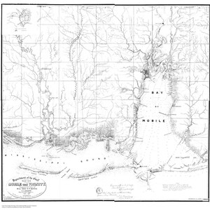 Mobile y alrededores 1863 - Impresión de carta náutica