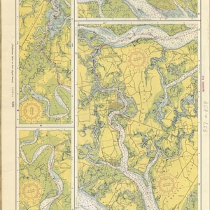 Wadmalaw River to Port Royal Sound - Mapa histórico de Carolina del Sur 1952 - Impresión de cartas náuticas