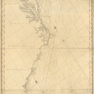 Cape Cod bis Havanna Karte - 1784 - Seekarte Print
