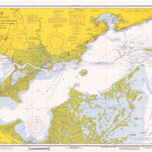 Lago Borgne e abordagens - Cat Island para Point Aux Herbes 1972 - Impressão de carta náutica