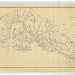 South Carolina und Georgia Karte - Bull's Bay bis Ossabaw Sound - Historische Karte 1863 - Seekarte Druck