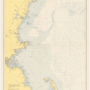 Cape Cod to Cape Elizabeth Map 1951 - Nautical Chart Print