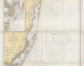 Sea Girt Light to Little Egg Inlet Map - 1934 - Nautical Chart Print