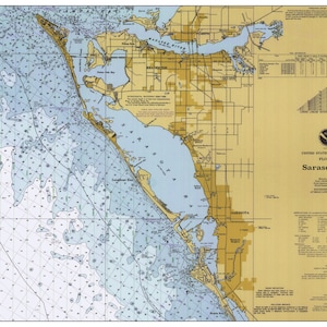 Carte de la baie de Sarasota - 1996 - Carte nautique Imprimer