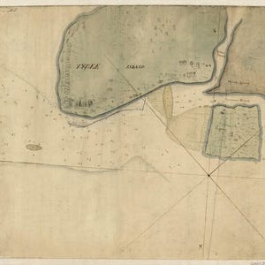 Tybee Island Mapa - Carta Histórica - 1750 - Carta Náutica Print
