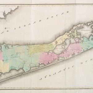 Hamptons Long Island Map - Seekarte Print