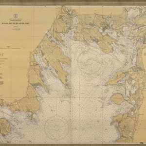 Mappa di Buzzard's Bay & Cape Cod Canal 1936 - Stampa Carta Nautica
