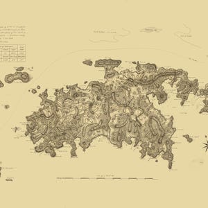 Mapa de St. John - USVI 1780 - Impressão de Carta Náutica