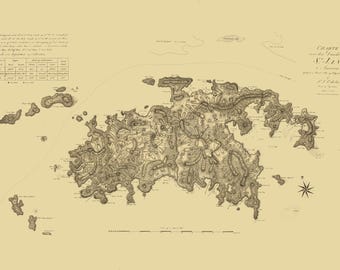 St. John Map - USVI 1780 - Nautical Chart Print