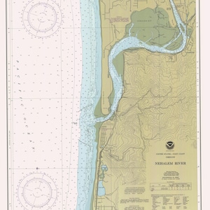 Nehalem Fluss Karte 1990 - Druck