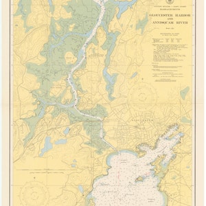 Gloucester Harbor and Annisquam River Map 1949 - Nautical Chart Print