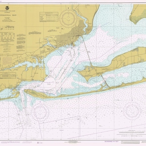 Mapa de la Bahía de Pensacola 1978 - Impresión de carta náutica