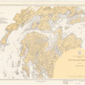 Mapa Fox Island Thorofare - 1936 - Impressão de carta náutica
