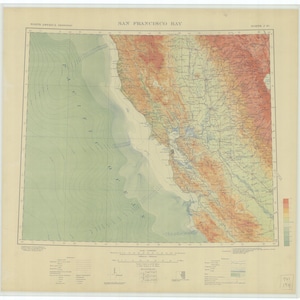 Mappa della baia di San Francisco - 1914 - Stampa carta nautica