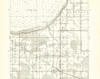Roosevelt Minnesota Topographic Map 1943 - Nautical Chart Print
