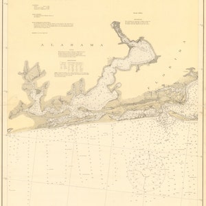 Pensacola Bay - Westliche Landkarte 1920 - Seekarte Print