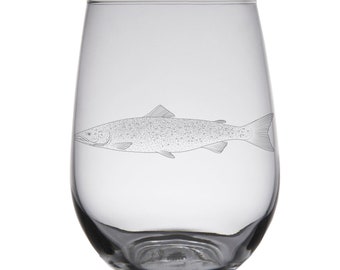 Salmon Engraved Glasses