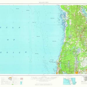 Mapa de Plant City (FL) - 1964 - Carta Náutica - Papel | Tela | Metal