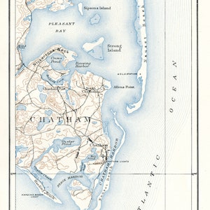 Chatham Hafen Karte 1893 - Seekarte Drucken