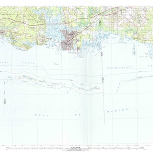 Mapa de Biloxi (MS) - 1982 - Impresión de cartas náuticas