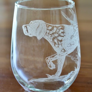 German Shorthaired Pointer (GSP) Engraved Glasses
