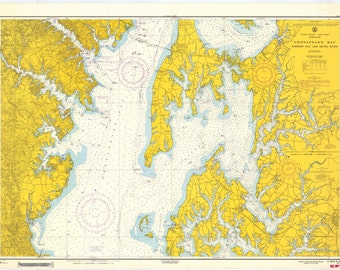 Chesapeake Bay Map 1963 - Nautical Chart Print