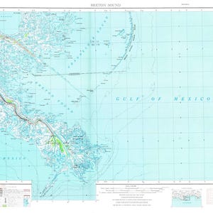 Breton Sound (LA) Landkarte - 1957 - Seekarte - Papier | Keilrahmen | Metall