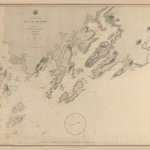 L'Etang Hafen - Bay of Fundy - New Brunswick Karte 1847 - Seekarte Print