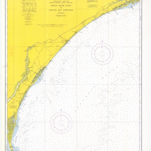 Little River Inlet a Winyah Bay Mappa - Carta storica della Carolina del Sud 1968 - Stampa carta nautica