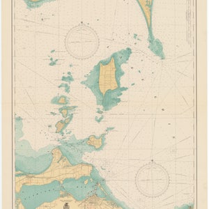 Mapa del lago Erie - Bermellón a Port Clinton 1941 - Impresión de cartas náuticas