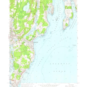 Narragansett Pier Map - 1957 - Seekarte Print