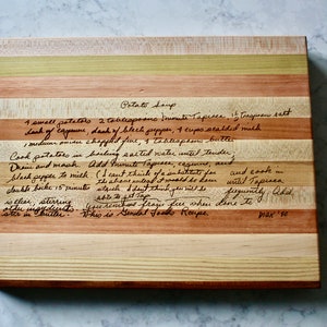 Recipe Engraved Wooden Serving Board - Custom