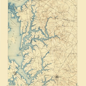 セントマイケルズメリーランド地形図 1904 - 海図印刷