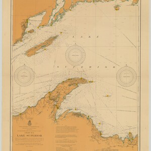 Lake Superior Map - Keweenaw Peninsula 1905 - Nautical Chart Print
