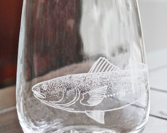 Redfish Engraved Glasses - Gift for Fisherman