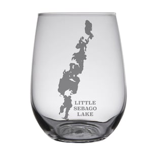 Little Sebago Lake Maine Map Engraved Glasses