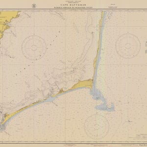 Cape Hatteras Map - Wimble Shoals to Ocracoke Inlet - 1942 - Nautical Chart Print