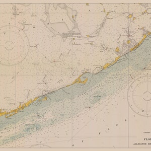 Carte des Keys de Floride 1940 (Zoom) - Impression de cartes marines