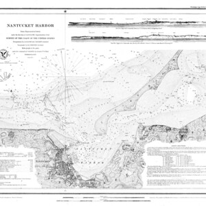 Nantucket Harbor Map 1848 - Nautical Chart Print