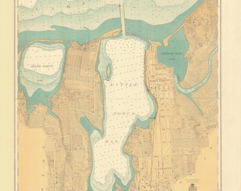 Little Sodus Bay Map - Lake Ontario Historical Map 1930 - Nautical Chart Print
