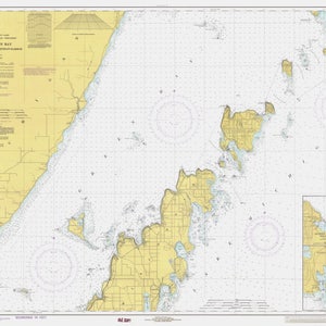 Lake Michigan Map - Upper Green Bay Chart 1979 - Nautical Chart Print
