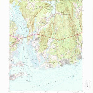Mapa topográfico de Old Lyme (CT) 1958 - Impresión de cartas náuticas