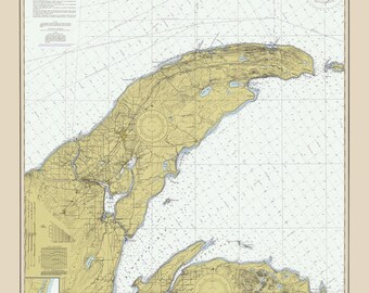 Lake Superior - Big Bay Point to Redridge - 1982 - Nautical Chart Sherpa Fleece Blanket