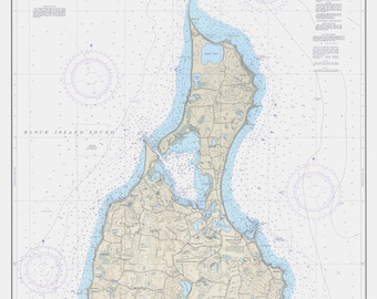 Block Island Map - 1991 - Nautical Chart Print