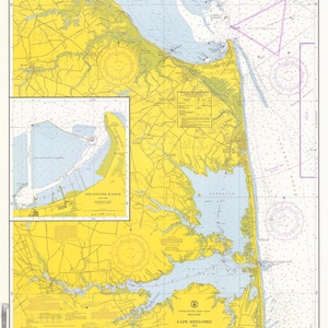 Mappa di Cape Henlopen per Indian River Inlet 1968 - Stampa di carta nautica