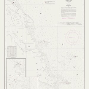 Lake Huron - Saginaw Bay Map 1970 - Nautical Chart Print