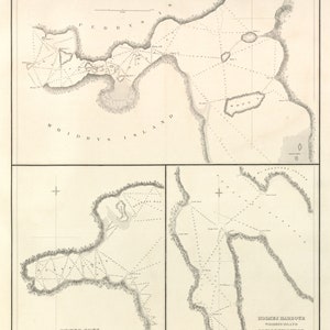 Whidbey Island Mapa 1841 - Holmes Harbour, Penns Cove, Deception Passage - Carta Náutica Imprimir