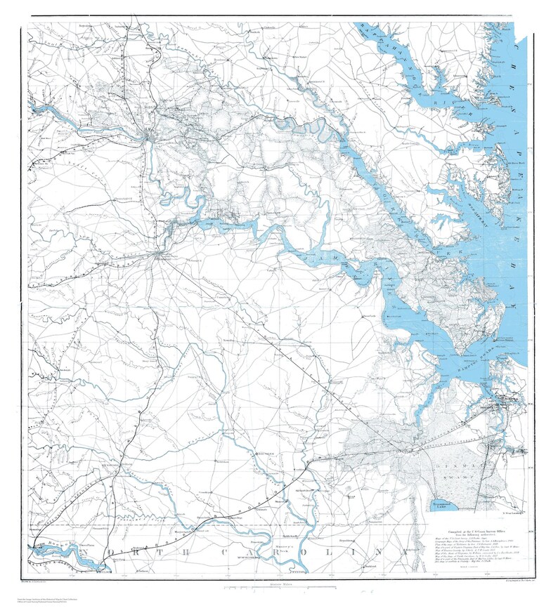 Chesapeake Bay Map Nautical Chart Print | Etsy