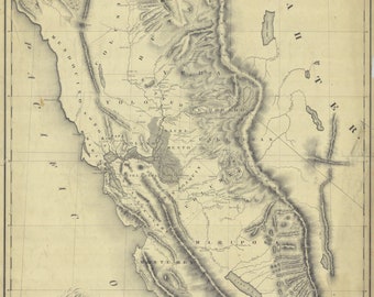 Puede incluir: Un mapa vintage de la región aurífera de California, que muestra las ubicaciones de varias ciudades y pueblos, incluyendo Sacramento, San Francisco y Los Ángeles. El mapa está fechado en 1851 e incluye el texto "Gold Region California" y "Charles Drayton Gibbes".