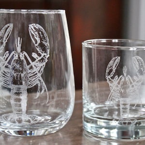 Lobster Glasses - Laser Engraved Glasses